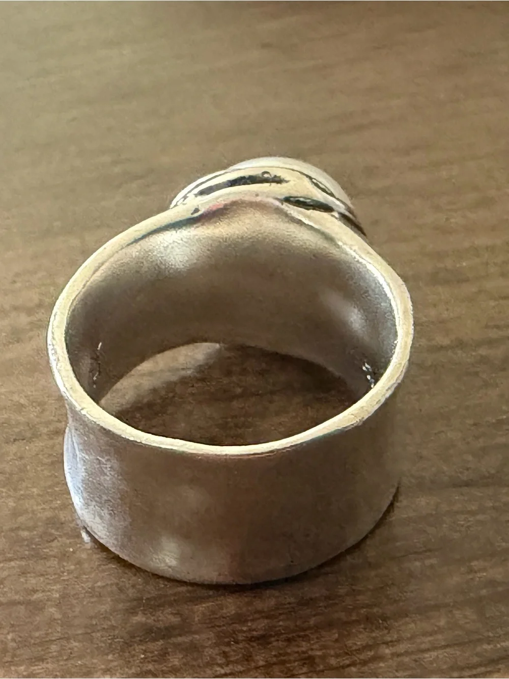 Grace & Heart G&H LUMA Ring SIZE 5 .925 SS Pearl WIDE Band Vintage R1543 NICE!!